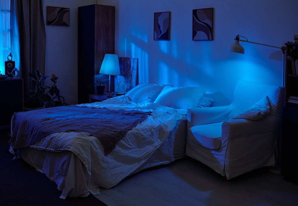 Cool Dark Bedroom Optimal for Improved Sleep Quality