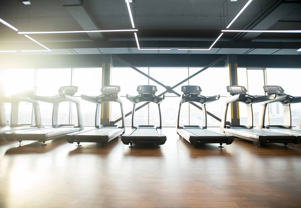 Fitness Studio West Chester | Row of Treadmills