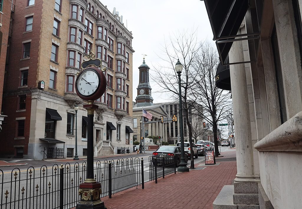 Image of Gay St and Grandfather Clock - History of West Chester PA